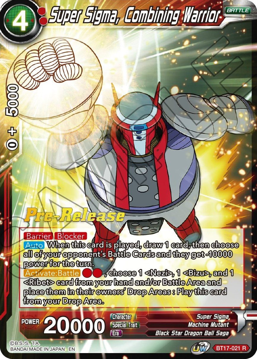 Super Sigma, Combining Warrior (BT17-021) [Ultimate Squad Prerelease Promos] | Mindsight Gaming