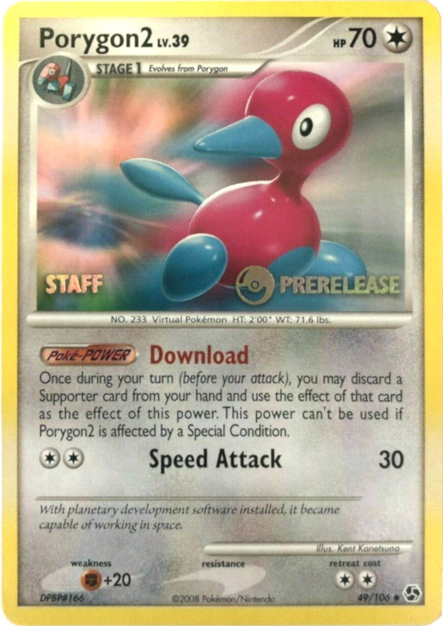 Porygon2 (49/106) (Staff Prerelease Promo) [Diamond & Pearl: Black Star Promos] | Mindsight Gaming