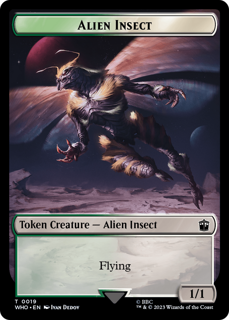 Alien Salamander // Alien Insect Double-Sided Token [Doctor Who Tokens] | Mindsight Gaming