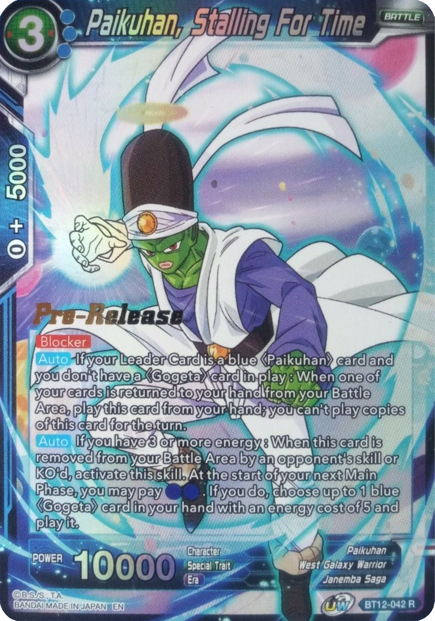 Paikuhan, Stalling for Time (BT12-042) [Vicious Rejuvenation Prerelease Promos] | Mindsight Gaming