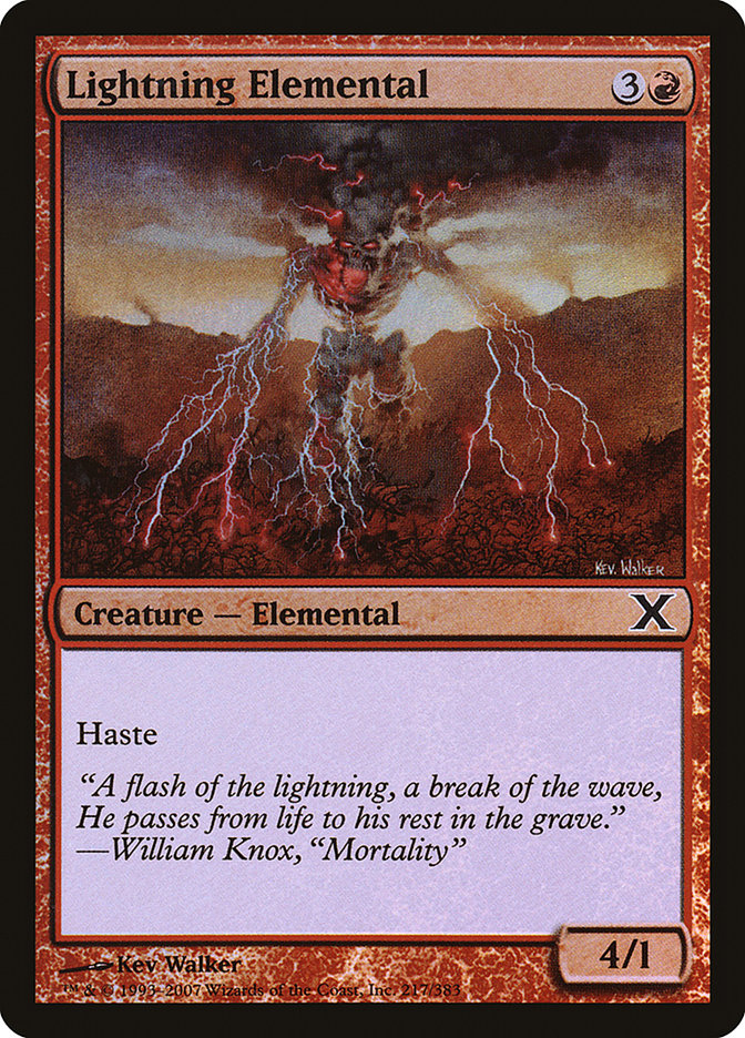 Lightning Elemental (Premium Foil) [Tenth Edition] | Mindsight Gaming