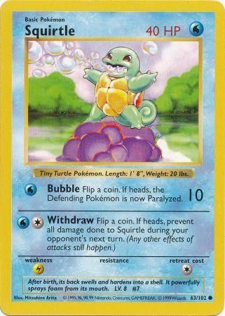 Squirtle (63/102) [Base Set Shadowless Unlimited] | Mindsight Gaming