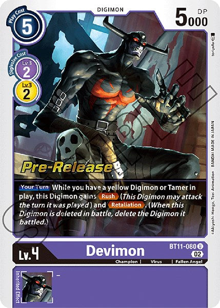 Devimon [BT11-080] [Dimensional Phase Pre-Release Promos] | Mindsight Gaming