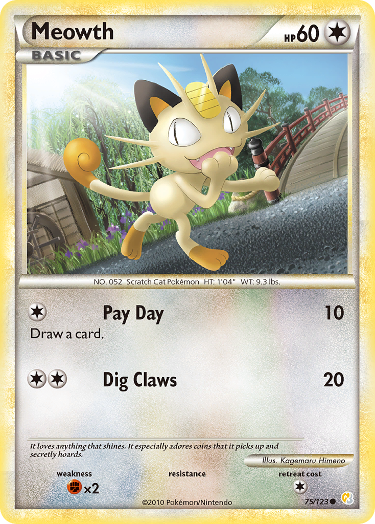 Meowth (75/123) [HeartGold & SoulSilver: Base Set] | Mindsight Gaming