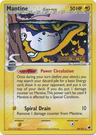 Mantine (20/101) (Delta Species) (Stamped) [EX: Dragon Frontiers] | Mindsight Gaming