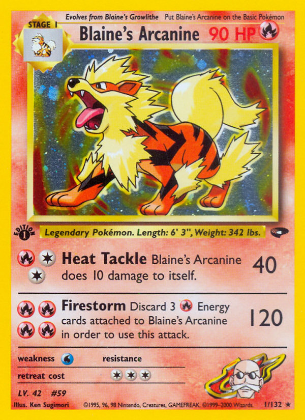 Blaine's Arcanine (1/132) [Gym Challenge 1st Edition] | Mindsight Gaming