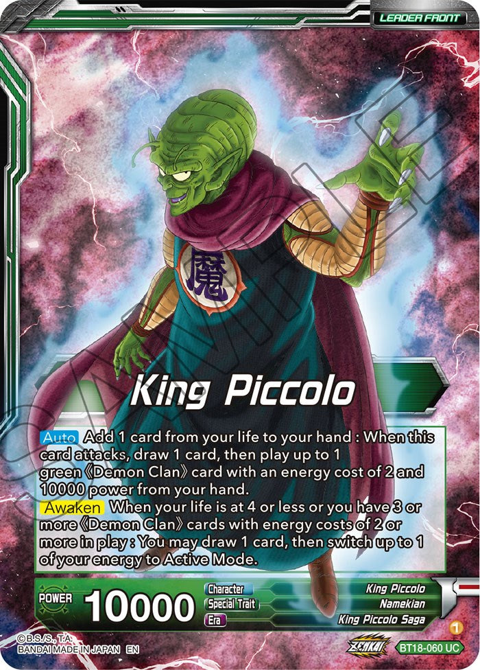 King Piccolo // King Piccolo, World Conquest Awaits (BT18-060) [Dawn of the Z-Legends Prerelease Promos] | Mindsight Gaming