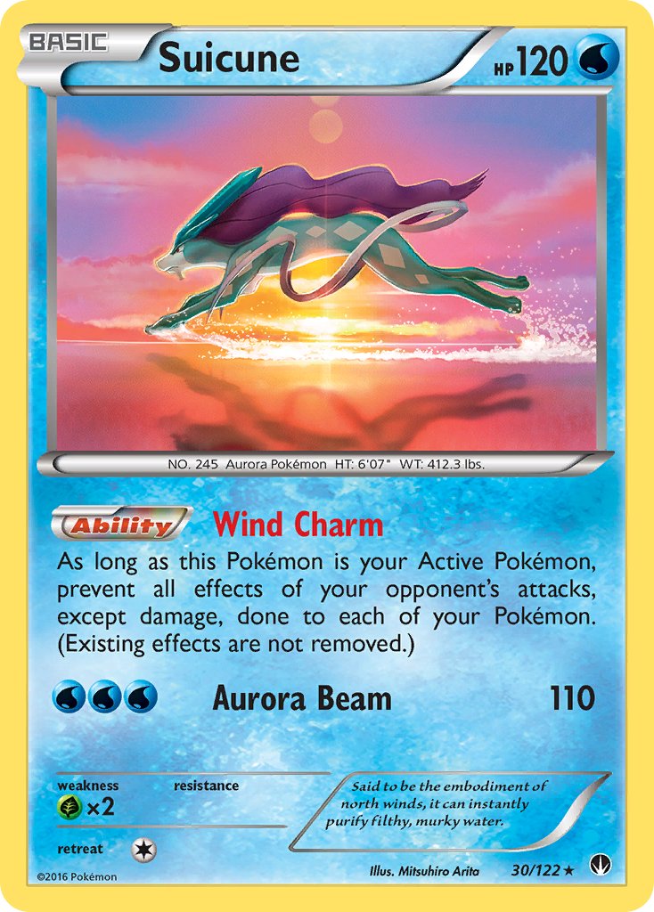 Suicune (30/122) (Cosmos Holo) (Blister Exclusive) [XY: BREAKpoint] | Mindsight Gaming