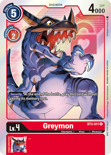 Greymon [BT3-011] (Buy-A-Box Promo) [Release Special Booster Ver.1.5 Promos] | Mindsight Gaming