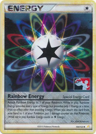 Rainbow Energy (104/123) (League Promo) [HeartGold & SoulSilver: Base Set] | Mindsight Gaming