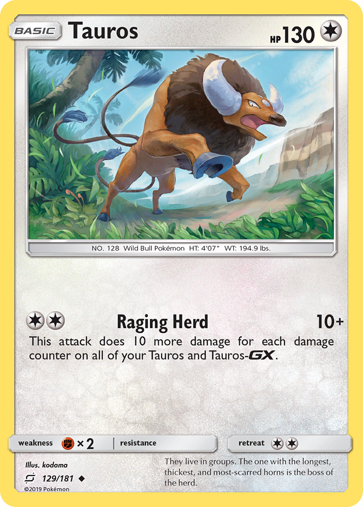 Tauros (129/181) [Sun & Moon: Team Up] | Mindsight Gaming