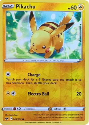 Pikachu (065/202) (Reverse Cosmos Holo) [Sword & Shield: Base Set] | Mindsight Gaming