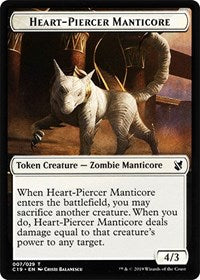 Heart-Piercer Manticore // Dragon Double-sided Token [Commander 2019 Tokens] | Mindsight Gaming