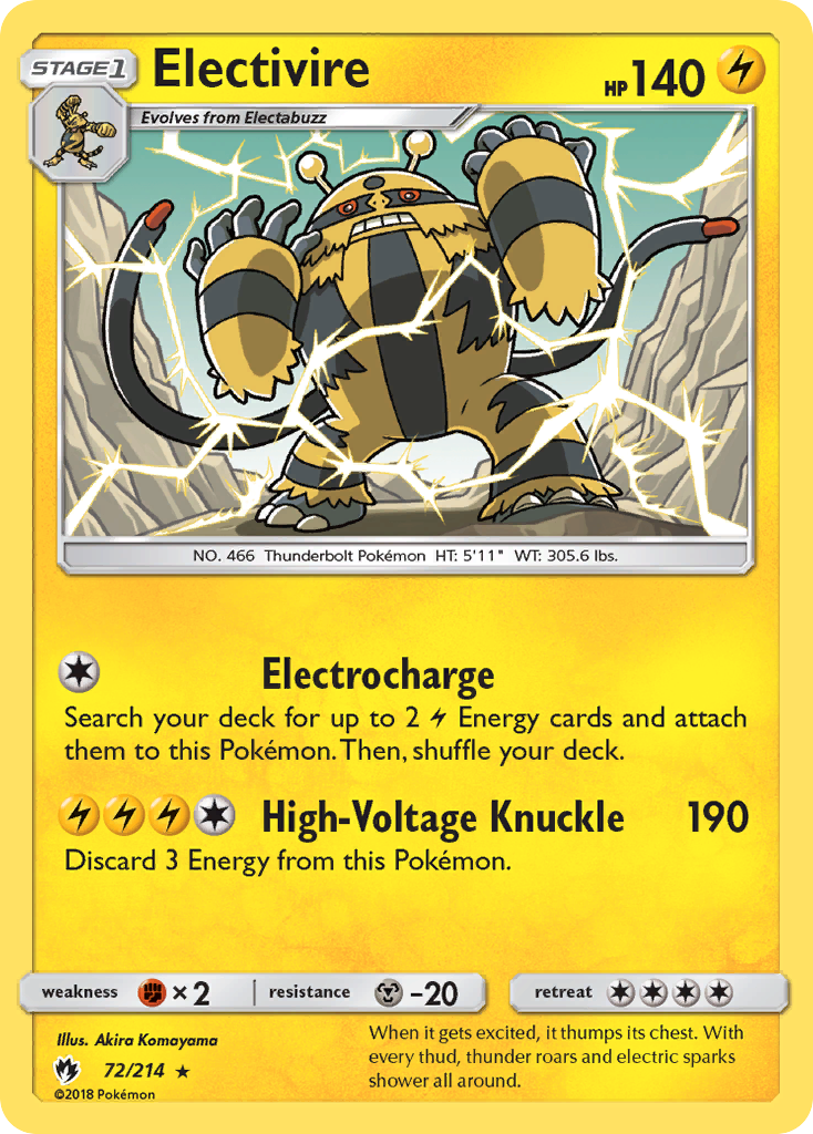 Electivire (72/214) [Sun & Moon: Lost Thunder] | Mindsight Gaming