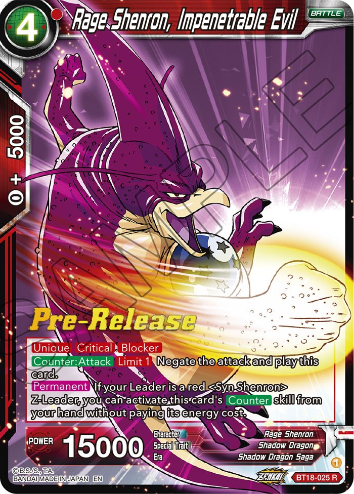 Rage Shenron, Impenetrable Evil (BT18-025) [Dawn of the Z-Legends Prerelease Promos] | Mindsight Gaming