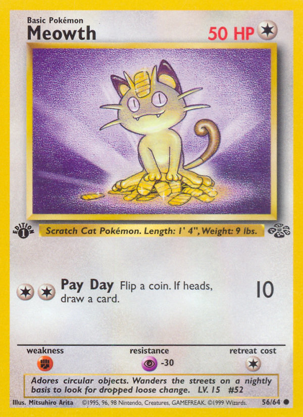 Meowth (56/64) [Jungle 1st Edition] | Mindsight Gaming