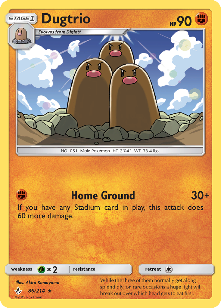 Dugtrio (86/214) [Sun & Moon: Unbroken Bonds] | Mindsight Gaming