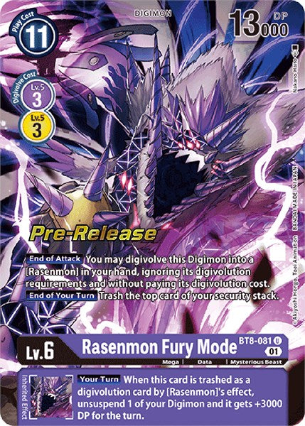 Rasenmon: Fury Mode [BT8-081] [New Awakening Pre-Release Cards] | Mindsight Gaming