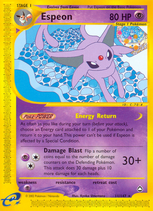 Espeon (11/147) [Aquapolis] | Mindsight Gaming