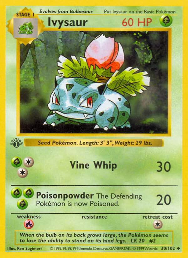 Ivysaur (30/102) (Shadowless) [Base Set 1st Edition] | Mindsight Gaming