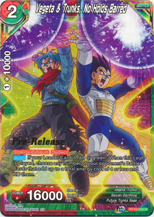 Vegeta & Trunks, No Holds Barred (BT10-144) [Rise of the Unison Warrior Prerelease Promos] | Mindsight Gaming