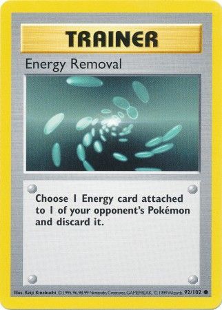 Energy Removal (92/102) [Base Set Shadowless Unlimited] | Mindsight Gaming