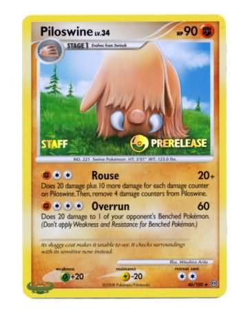 Piloswine (46/100) (Staff Prerelease Promo) [Nintendo: Black Star Promos] | Mindsight Gaming