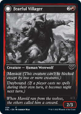 Fearful Villager // Fearsome Werewolf [Innistrad: Double Feature] | Mindsight Gaming