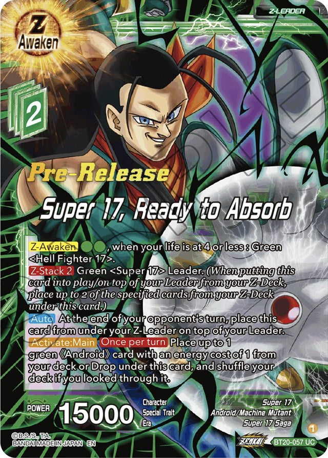 Super 17, Ready to Absorb (BT20-057) [Power Absorbed Prerelease Promos] | Mindsight Gaming