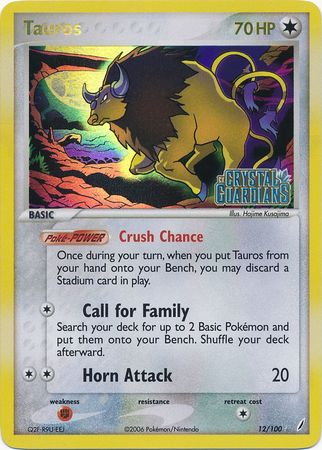 Tauros (12/100) (Stamped) [EX: Crystal Guardians] | Mindsight Gaming