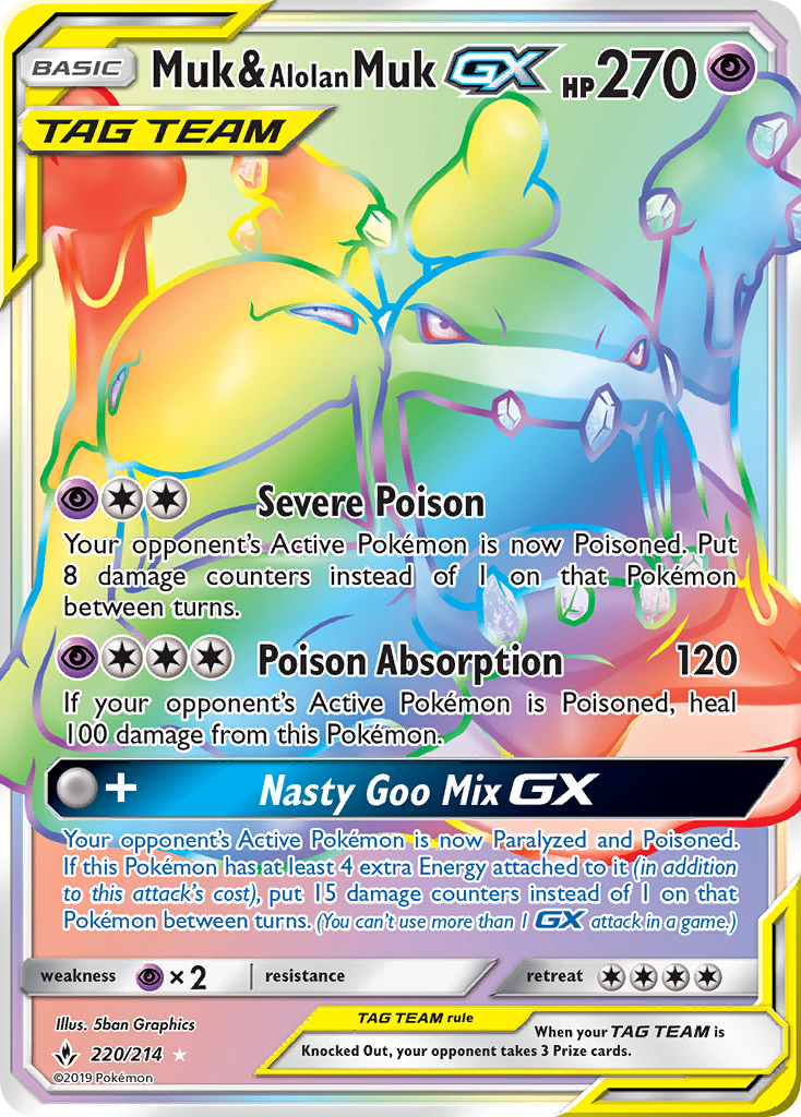 Muk & Alolan Muk GX (220/214) [Sun & Moon: Unbroken Bonds] | Mindsight Gaming