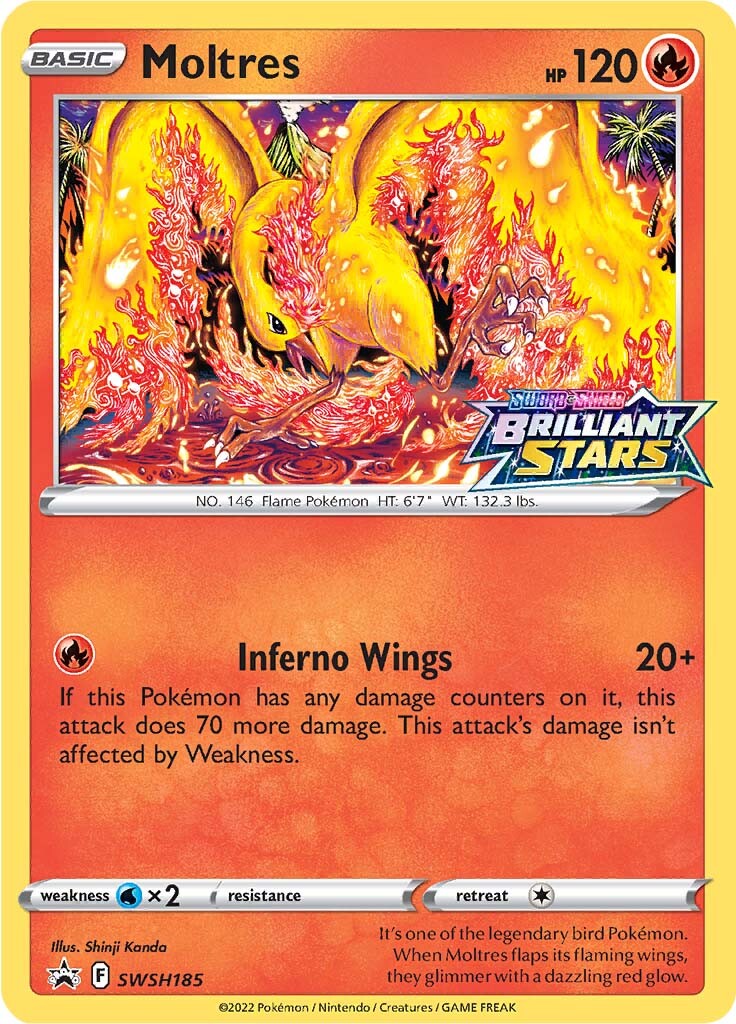 Moltres (SWSH185) (Prerelease Promo) [Sword & Shield: Black Star Promos] | Mindsight Gaming