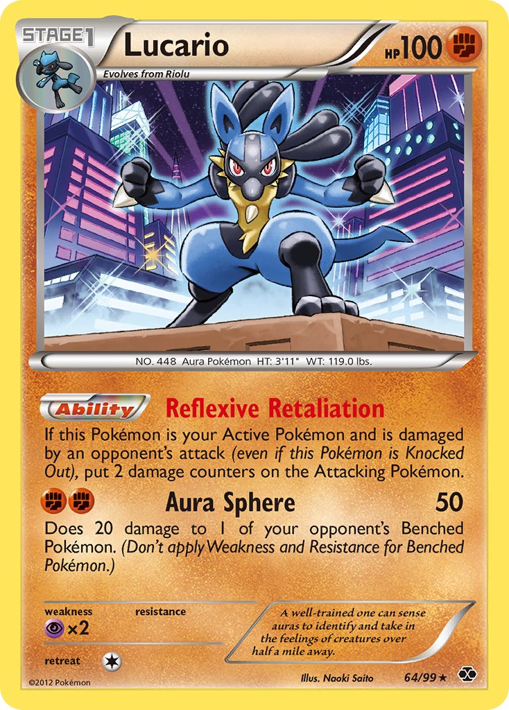 Lucario (64/99) (Cosmos Holo) (Blister Exclusive) [Black & White: Next Destinies] | Mindsight Gaming