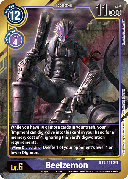 Beelzemon [BT2-111] (Alternate Art) [Release Special Booster Ver.1.0] | Mindsight Gaming