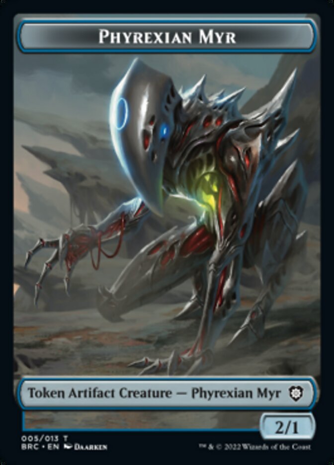 Construct (008) // Phyrexian Myr Double-Sided Token [The Brothers' War Commander Tokens] | Mindsight Gaming