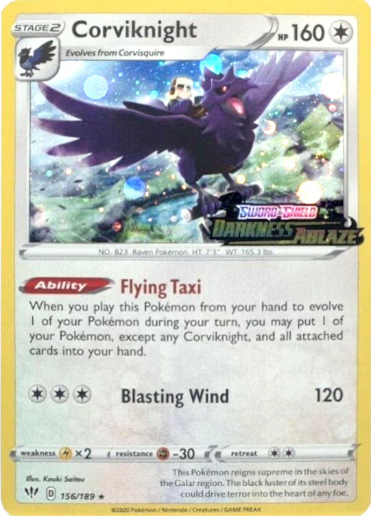 Corviknight (156/189) (Cosmos Holo) [Sword & Shield: Darkness Ablaze] | Mindsight Gaming