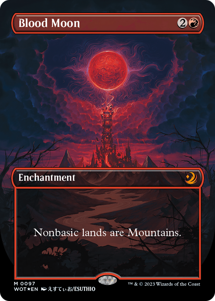 Blood Moon (Anime Borderless) (Confetti Foil) [Wilds of Eldraine: Enchanting Tales] | Mindsight Gaming