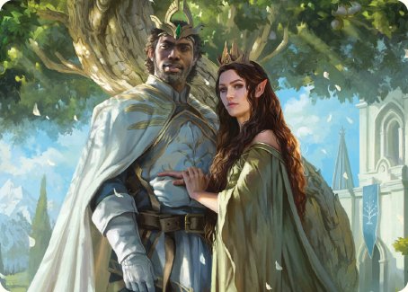 Aragorn and Arwen, Wed Art Card [The Lord of the Rings: Tales of Middle-earth Art Series] | Mindsight Gaming