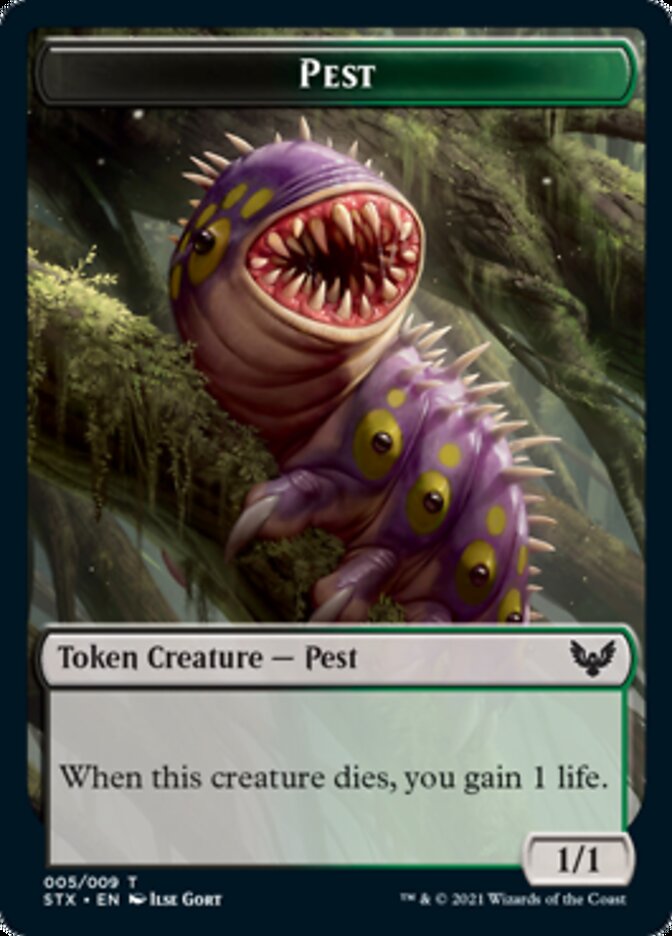 Fractal // Pest Token [Strixhaven: School of Mages Tokens] | Mindsight Gaming