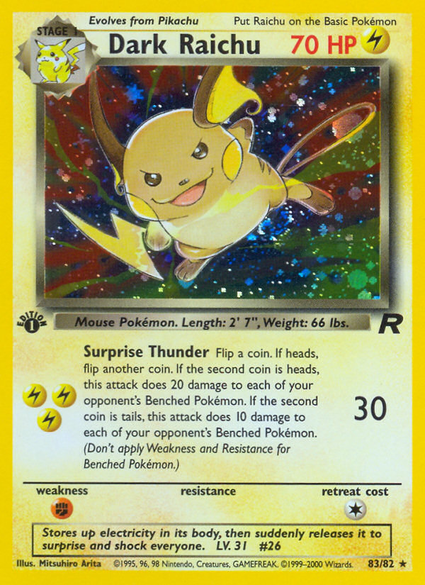 Dark Raichu (83/82) [Team Rocket 1st Edition] | Mindsight Gaming