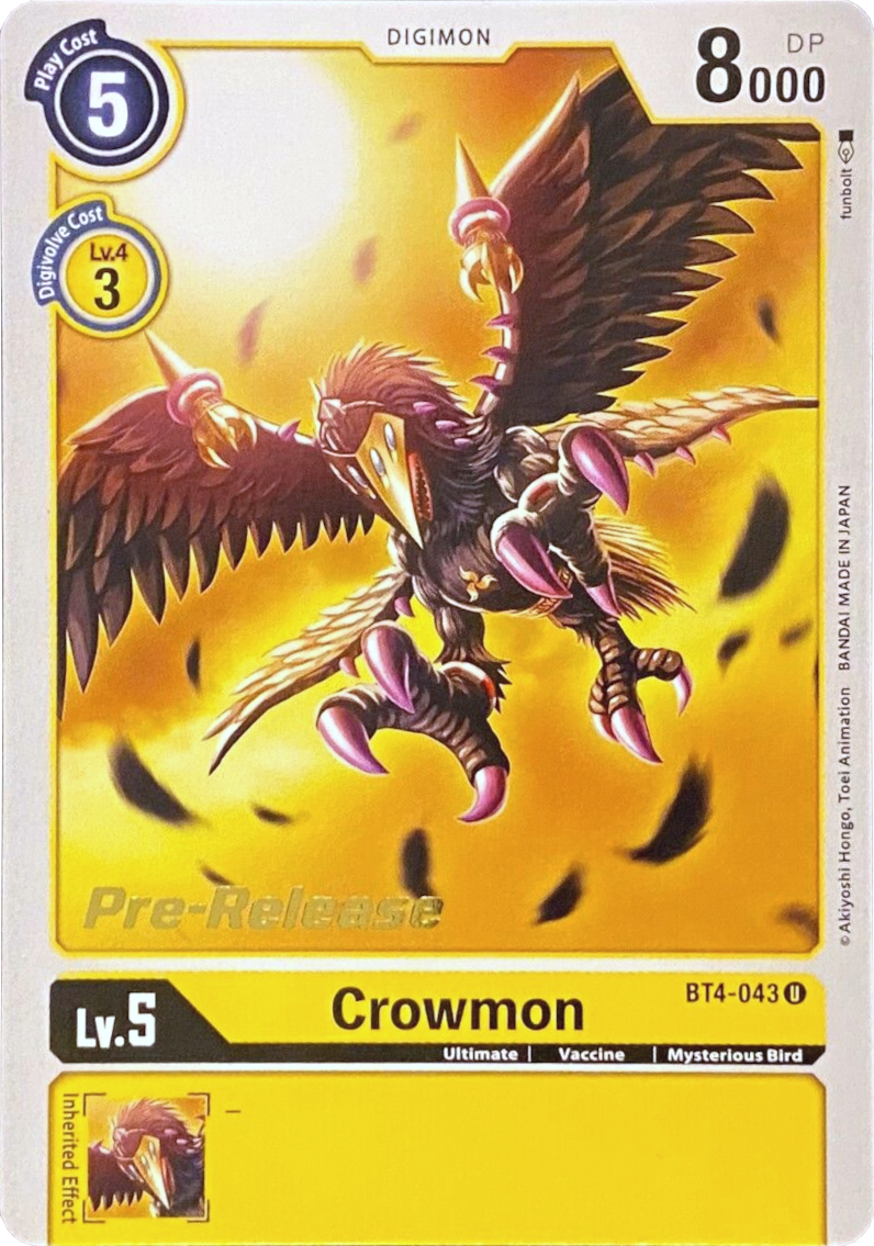 Crowmon [BT4-043] [Great Legend Pre-Release Promos] | Mindsight Gaming