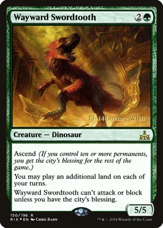 Wayward Swordtooth [Rivals of Ixalan Promos] | Mindsight Gaming