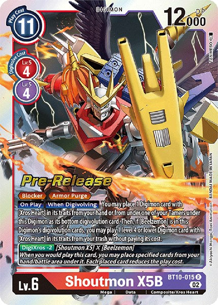 Shoutmon X5B [BT10-015] [Xros Encounter Pre-Release Cards] | Mindsight Gaming