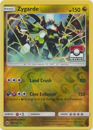 Zygarde (100/147) (League Promo) [Sun & Moon: Burning Shadows] | Mindsight Gaming