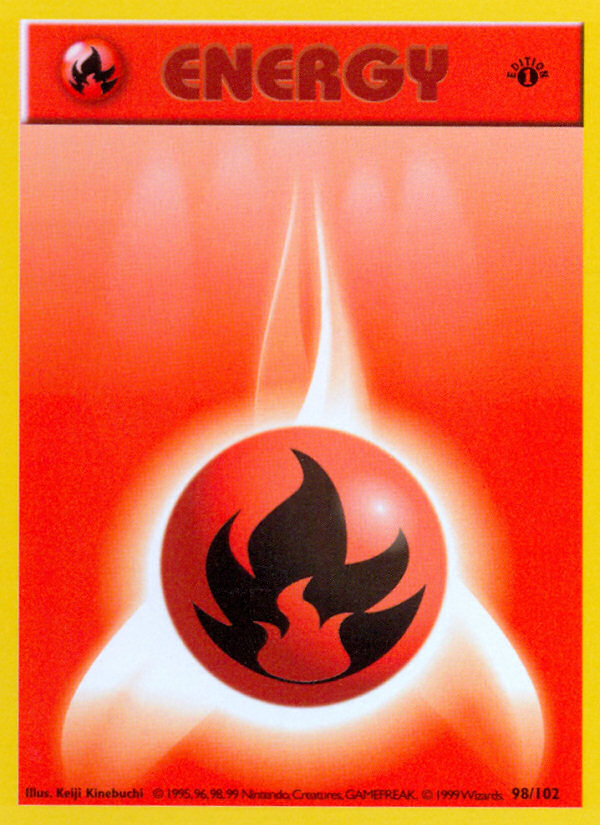 Fire Energy (98/102) (Shadowless) [Base Set 1st Edition] | Mindsight Gaming