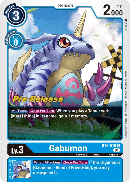 Gabumon [BT6-019] [Double Diamond Pre-Release Cards] | Mindsight Gaming