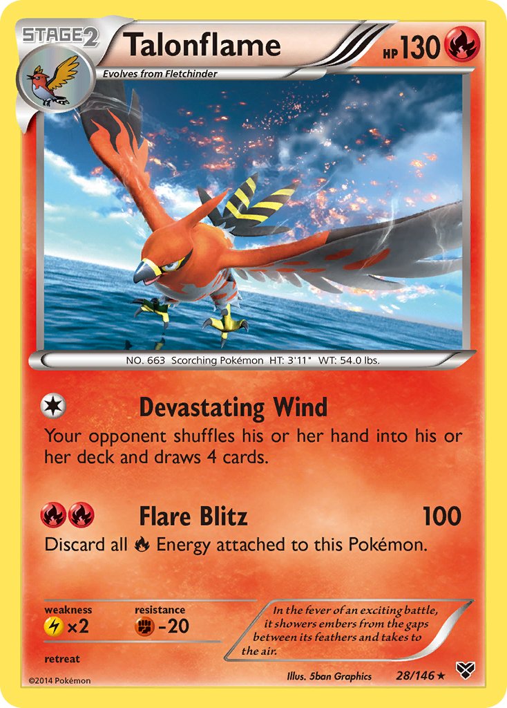 Talonflame (28/146) (Cosmos Holo) (Blister Exclusive) [XY: Base Set] | Mindsight Gaming