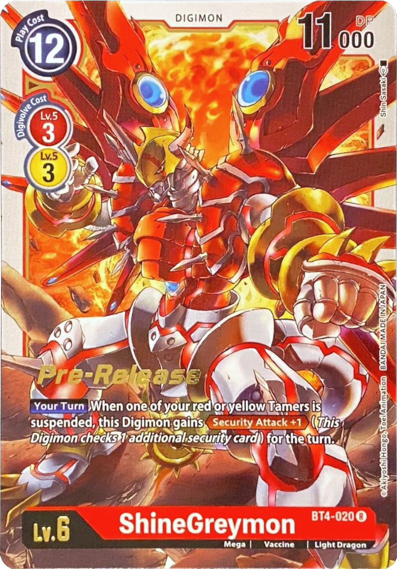 ShineGreymon [BT4-020] [Great Legend Pre-Release Promos] | Mindsight Gaming