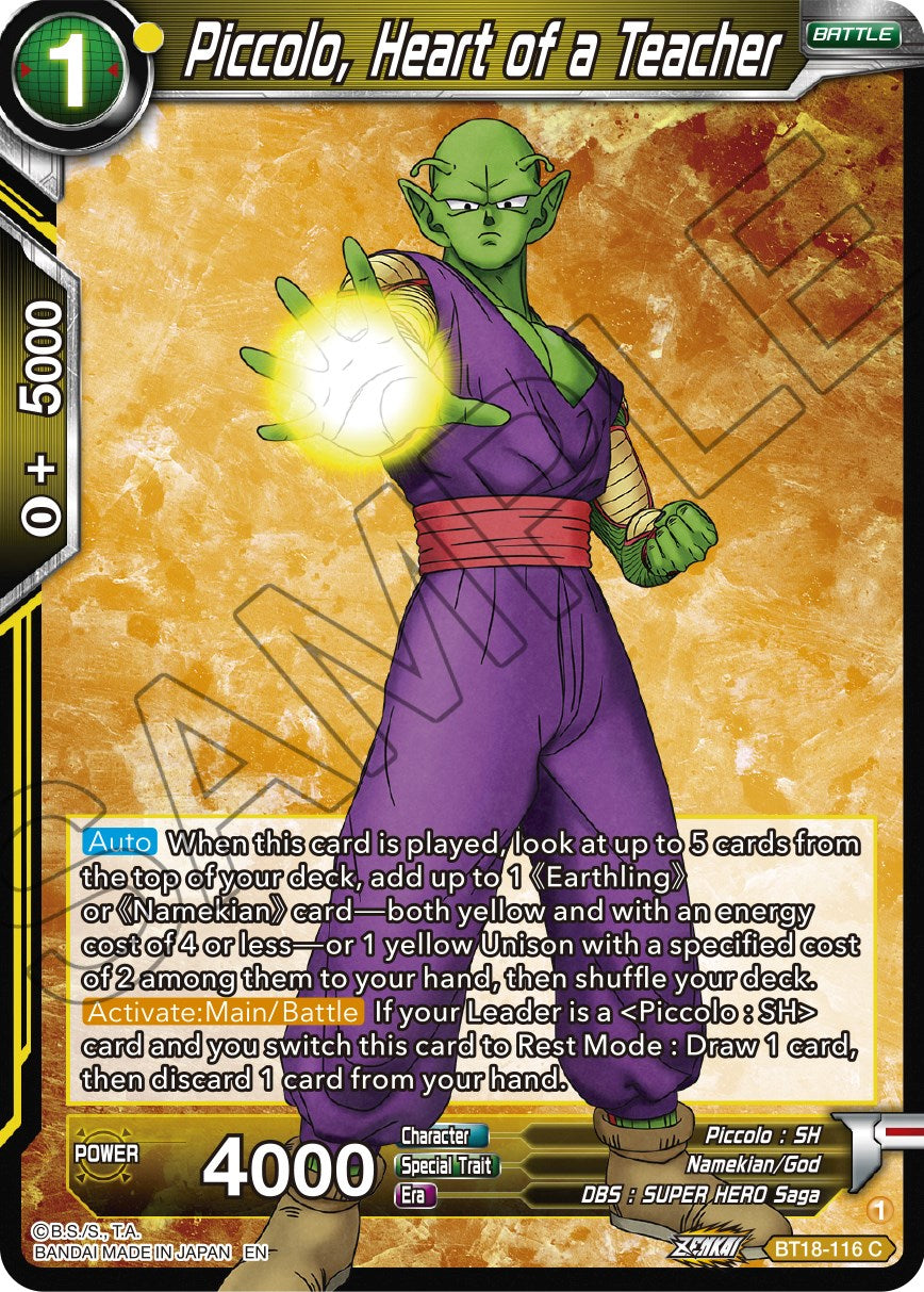 Piccolo, Heart of a Teacher (BT18-116) [Dawn of the Z-Legends] | Mindsight Gaming