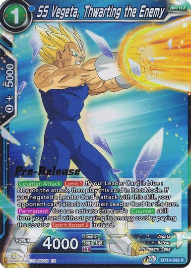 SS Vegeta, Thwarting the Enemy (BT14-043) [Cross Spirits Prerelease Promos] | Mindsight Gaming